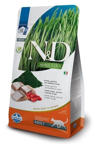 FARMINA N&D Spirulina Herring - sucha karma dla kota - 1.5 kg