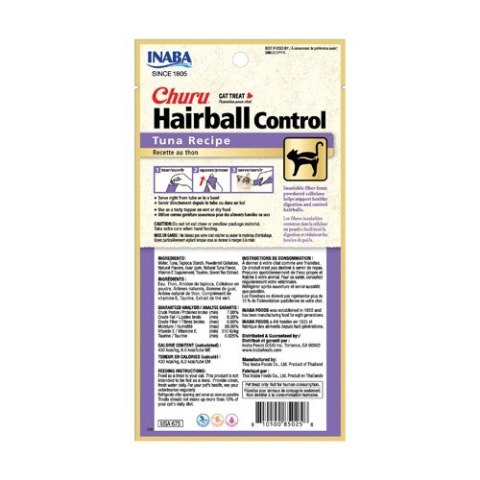 INABA CHURU HAIRBALL Tuńczyk - przysmak dla kota - 4x14g (56g)