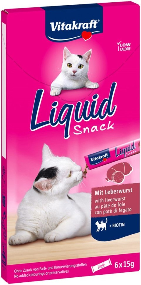 VITAKRAFT Liquid SNACK wątróbka+biotyna - Przysmak dla kota - 6szt