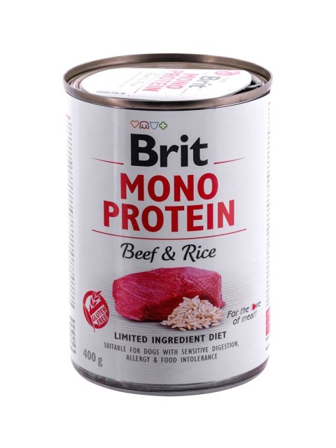 BRIT Mono Protein Beef&Rice - mokra karma z wołowiną i ryżem dla psów dorosłych - 400 g