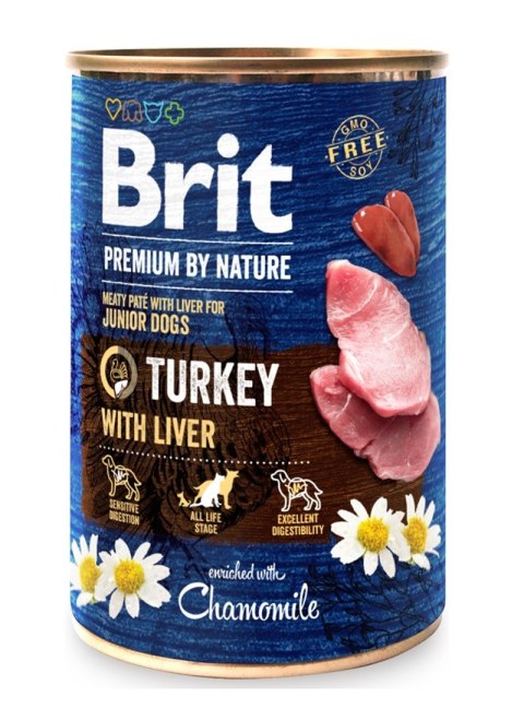 BRIT PREMIUM BY NATURE TURKEY&LIVER - mokra karma dla szczeniaka - 400g