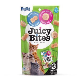 INABA Juicy Bites O smaku domowego bulionu i kalmara - przysmak dla kota - 3x11,3 g