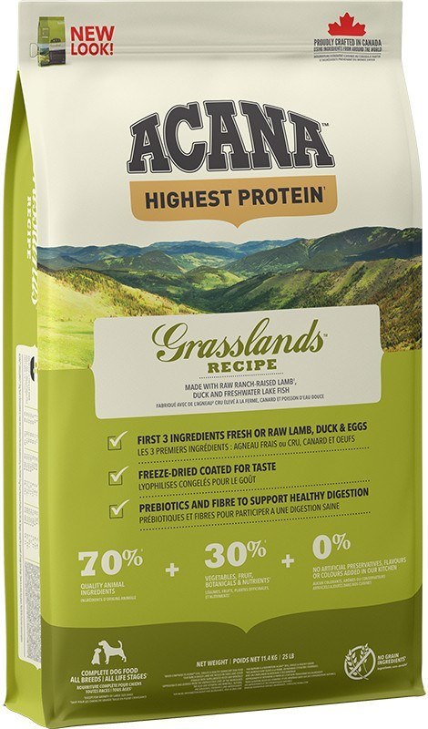 ACANA Highest Protein Grasslands Dog - sucha karma dla psa - 11,4 kg