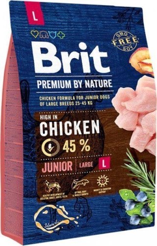 BRIT Premium By Nature Junior L - sucha karma dla szczeniąt dużych ras - 3 kg