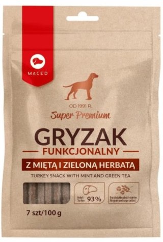 MACED Gryzak Funkcjonalny z Miętą i Zieloną Herbatą - gryzak dla psa - 100 g