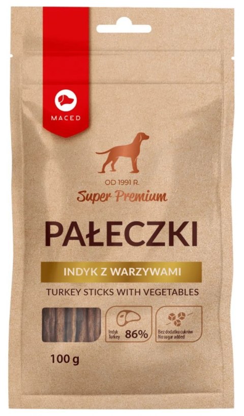 MACED Pałeczki indyk z warzywami - przysmak dla psa - 100 g