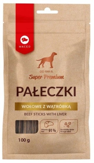 MACED Pałeczki wołowe z wątróbką - przysmak dla psa - 100 g