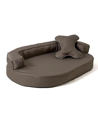 GO GIFT Sofa owalna - legowisko dla zwierząt brąz - 100 x 65 x 10 cm