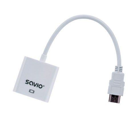 Adapter SAVIO CL-27/B (HDMI M - D-Sub (VGA) F; 0,10m; kolor biały)