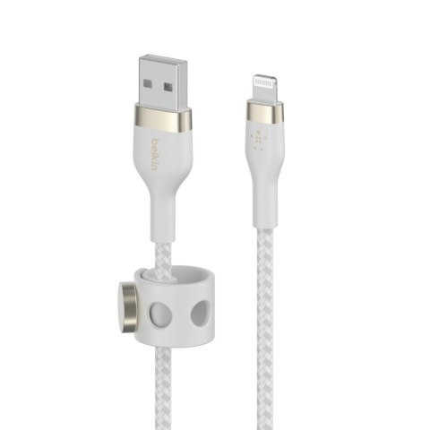 BELKIN KABEL USB-A - LTG OPLOT SILICONE 3M BIAŁY