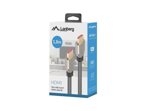 LANBERG KABEL HDMI M/M V2.1 1.8M 8K 60HZ CA-HDMI-30CU-0018-BK