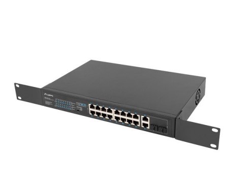 LANBERG SWITCH RACK 19" 16X 100MB POE+/2X COMBO GIGABIT 250W NIEZARZĄDZALNY RSFE-16P-2C-250