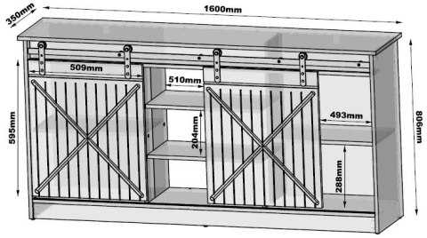 Komoda 160x80x35 GRANERO old wood