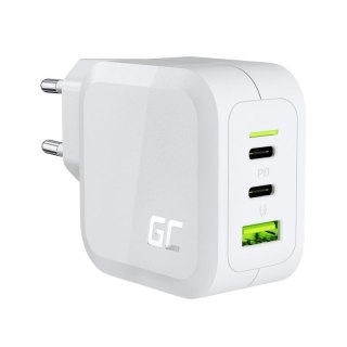 GREEN CELL ŁADOWARKA MULTI USB GAN GC POWERGAN 65W PD 3.0 QC 3.0 2XUSB-C 1XUSB-A BIAŁA