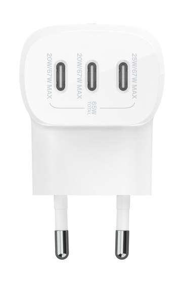 Ładowarka Belkin BoostCharge 3 Port USB-C PD 3.1 PPS Wall Charger 67W White