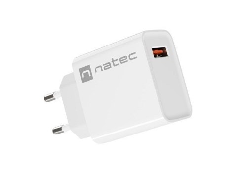 NATEC ŁADOWARKA SIECIOWA RIBERA USB-A 18W BIAŁA NUC-2057