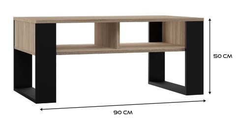 Stolik ława MODERN 2P 90x58xH50 sonoma/czarny