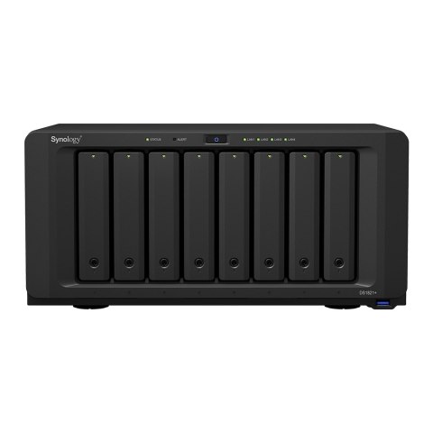 NAS Synology DS1821+; Tower; 8x (3.5"/2.5" SATA HDD/SSD); AMD Ryzen V1500B;,4 GB DDR4 (max. 32GB),4 x 1GbE RJ-45