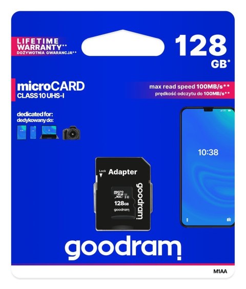 Karta pamięci GoodRam M1AA-1280R12 (128GB; Class 10; Adapter)