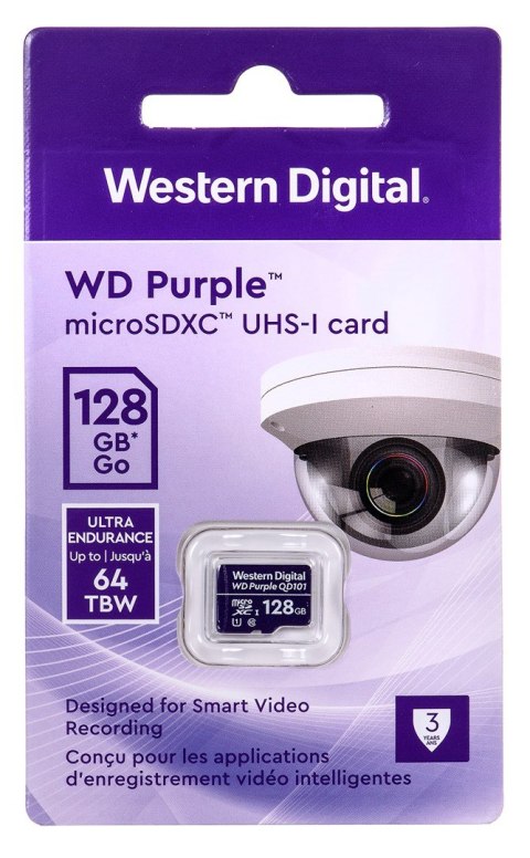 Karta pamięci WD Purple microSDXC WDD0128G1P0C (128GB; Class 10, Class U1)