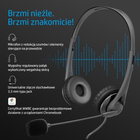 Słuchawki z mikrofonem HP Stereo 3.5mm Headset G2 przewodowe czarne 428H6AA