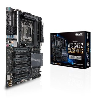 ASUS WS C422 SAGE/10G, Intel C422, 1x Intel Socket 2066, 8x DDR4 2666 RDIMM/LRDIMM, 7 x PCIe 3.0, VIDIA 4-Way SLI/AMD 4-Way Cros