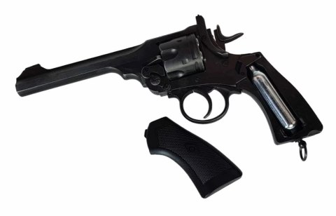 Rewolwer WEBLEY MKVI .455 Police kal.4,5 mm Diabolo łuski 6-strzał. lufa 4" CO2 Black Ekp do17J