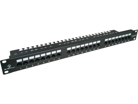 ALANTEC Patch panel UTP kat.6, 24 porty LSA z półką 1U