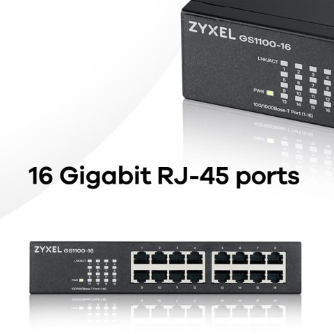 Switch Zyxel GS1100-16 16p Unmanaged Gigabit