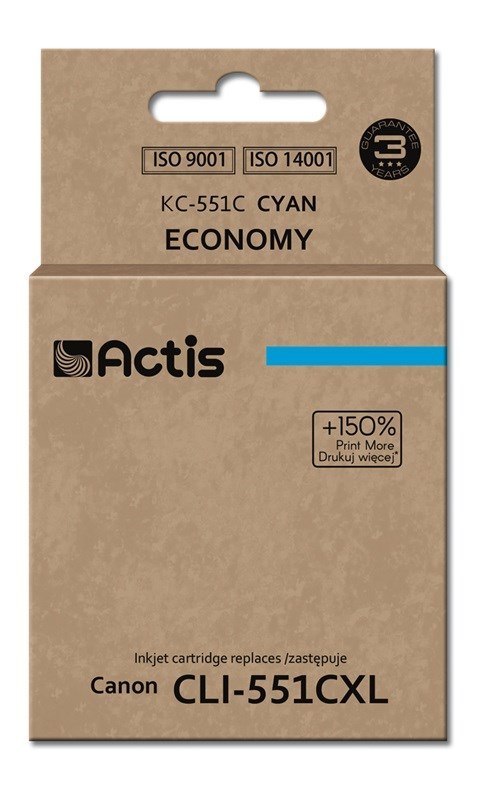 Actis KC-551C Tusz (zamiennik Canon CLI-551C; Standard; 12 ml; niebieski)