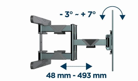 GEMBIRD REGULOWANY UCHWYT ŚCIENNY LCD 40"-80" VESA MAX 600 X 400MM, DO 50KG