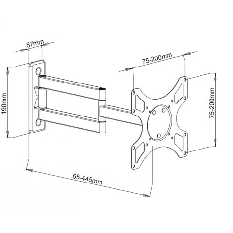 TECHLY UCHWYT ŚCIENNY TV LED/LCD 19-37 CALI 25KG O