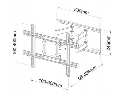 Uchwyt ścienny do telewizora ART AR-87 (ścienne; 40" - 80"; max. 60kg)