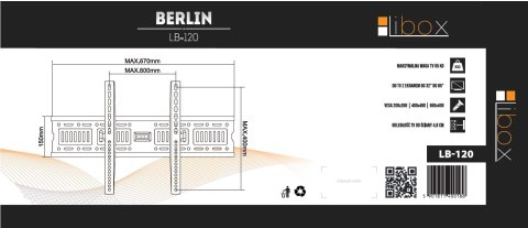 Uchwyt ścienny do telewizora Libox Berlin LB-120 (ścienne; 37" - 70"; max. 50kg)