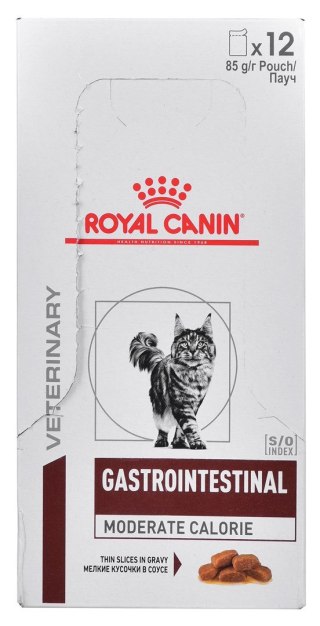 ROYAL CANIN Intestinal Gastro Moderate Calorie Cat - mokra karma dla kota - 12x85g