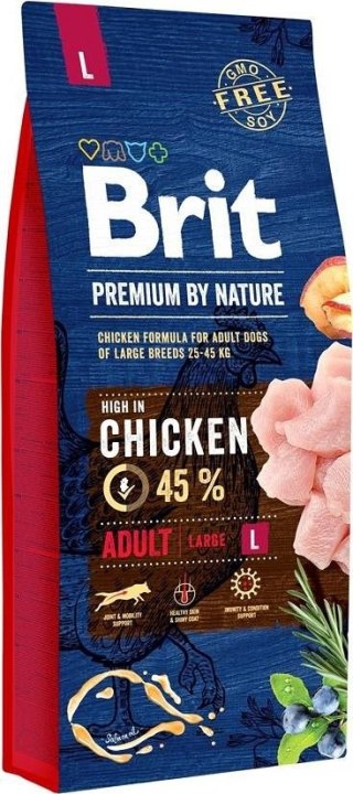 BRIT PREMIUM BY NATURE Adult L - sucha karma dla psów dorosłych dużych ras - 15 kg