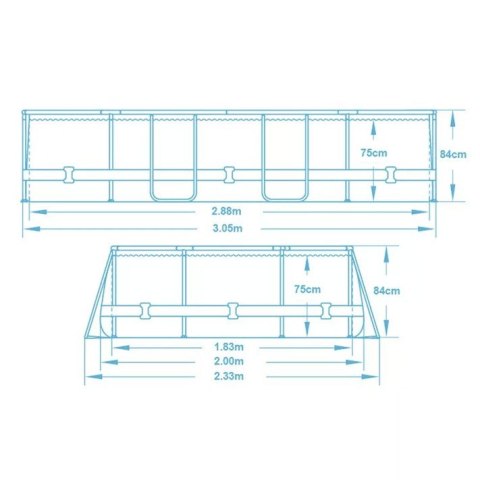 Basen ogrodowy stelażowy 305 x 200 x 84 cm 10w1 Bestway 5614A