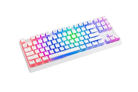 Klawiatura mechaniczna RGB Modecom Volcano Lanparty Pudding (Outemu Brown), biała