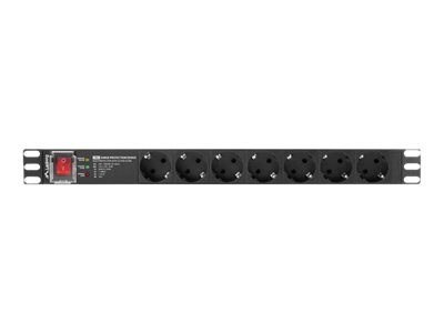 LANBERG LISTWA ZASILAJĄCA RACK PDU 19" (1U, 16A, 7X Shuko, 2m)