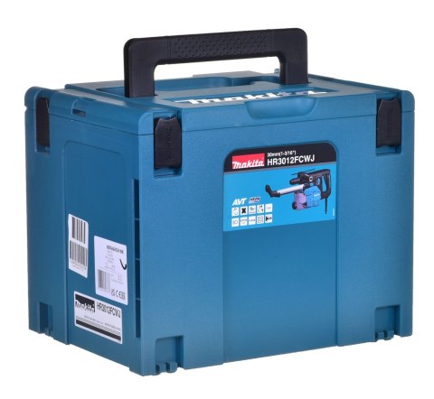 Młot udarowo-obrotowy MAKITA HR3012FCWJ SDS-Plus 3,9J 1050W AVT MAKPAC + odpylacz DX11 Czarny, Niebieski