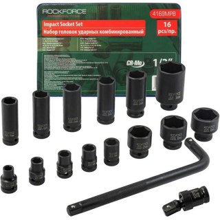 ROCKFORCE NASADKI UDAROWE 16szt.1/2" 10-36mm /WKŁADKA