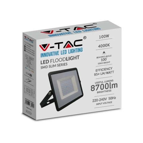 Projektor LED V-TAC VT-40101 E-Series 100W SMD 4000K 8700lm (SKU 215965) Czarny