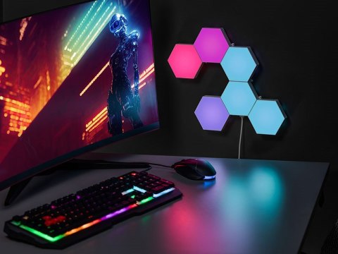 Tracer sześciokątne lampy RGB Ambience - Smart Hexagon TRAOSW47256