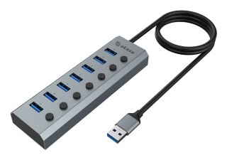 Akasa AK-HB-21BKCM huby i koncentratory USB 3.2 Gen 1 (3.1 Gen 1) Type-A 5000 Mbit/s Aluminium