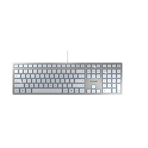 CHERRY KC 6000 Slim klawiatura Uniwersalne USB US English Srebrny, Biały