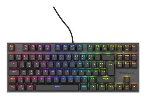 GENESIS Thor 303 TKL klawiatura Gaming USB QWERTZ Niemiecki Czarny