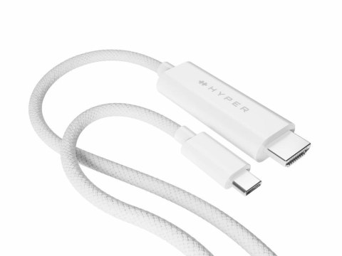 HYPER HD6007WHGL kabel HDMI 2,5 m USB-C HDMI Typu A (Standard) Biały