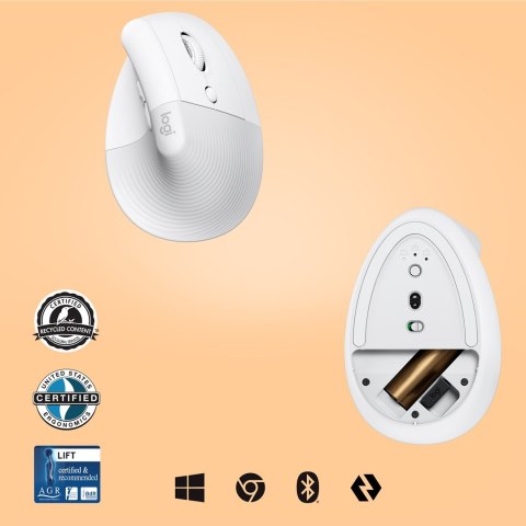 Logitech Lift myszka Biuro Po prawej stronie RF Wireless + Bluetooth Optyczny 4000 DPI