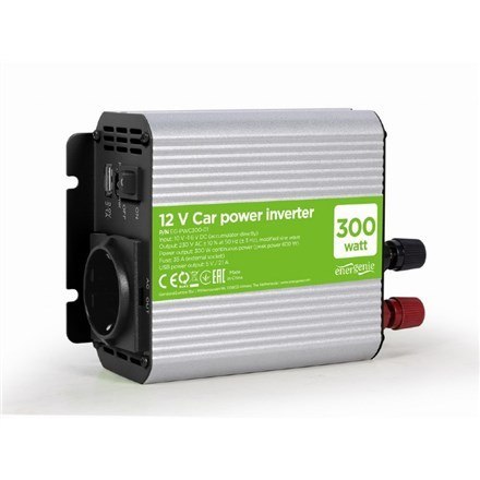 EnerGenie EG-PWC300-01 adapter zasilający/ inwentor/przetwornica Auto 300W Aluminium