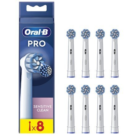 Oral-B | Wymienne główki szczoteczki do zębów | EB60X-8 Sensitive Clean Pro | Głowy | Dla dorosłych | Liczba główek szczoteczki 